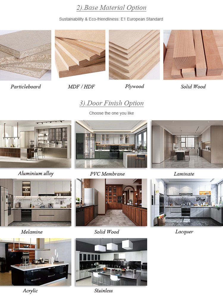 Modern White PVC Membrane Wood Modular Kitchen Cabinet Set Design ...